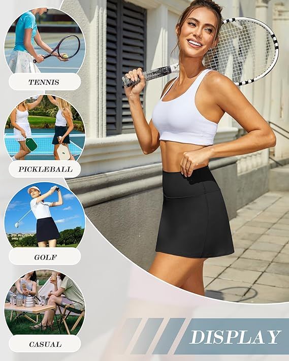 Womens Skort Tennis Skirt with Pocket Shorts Mini Golf Skirts High Waisted Athletic Skorts Summer Workout