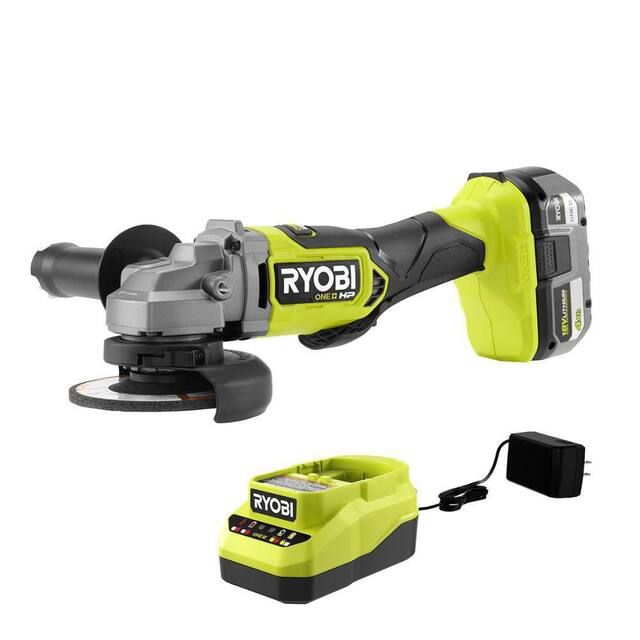 Kit Esmeriladora Angular Ryobi ONE+ 18V HP + 2 Baterías y Cargador