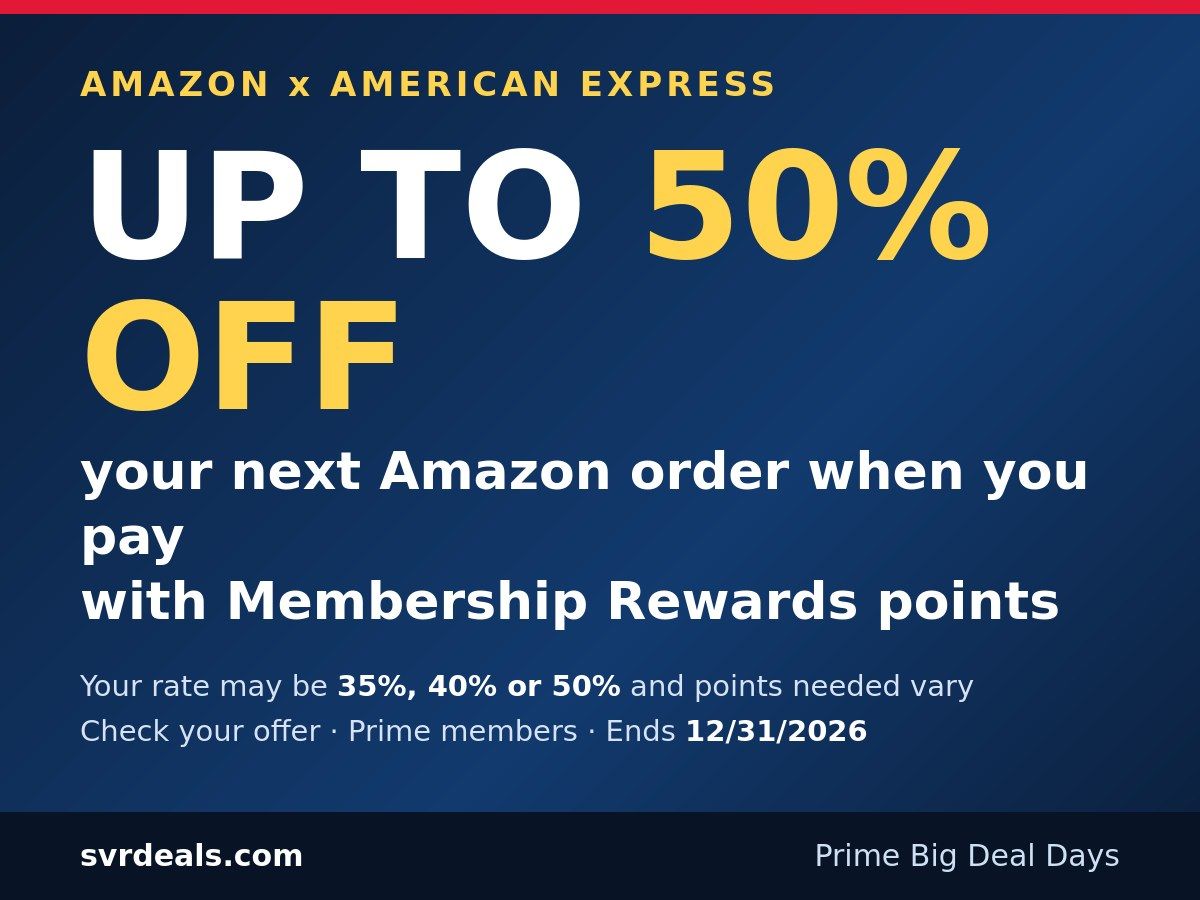 Amazon + Amex Membership Rewards: Get 35-50% Off Your Order with Points (YMMV)