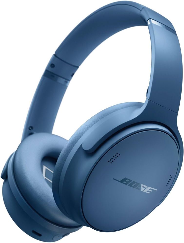 Bose QuietComfort Bluetooth Headphones, Wireless Headphones with Active Over Ear Noise Cancelling and Mic, Deep Bass, Up to 24 Hours of Playtime, Blue Dusk