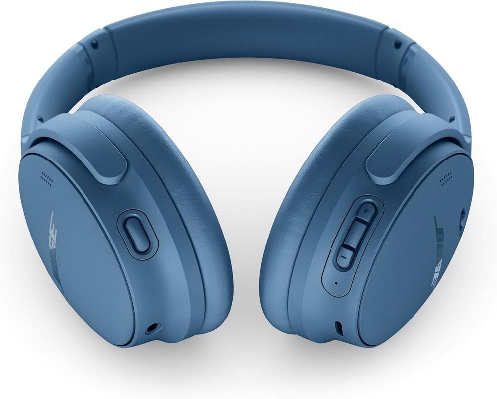 Bose QuietComfort Bluetooth Headphones, Wireless Headphones with Active Over Ear Noise Cancelling and Mic, Deep Bass, Up to 24 Hours of Playtime, Blue Dusk