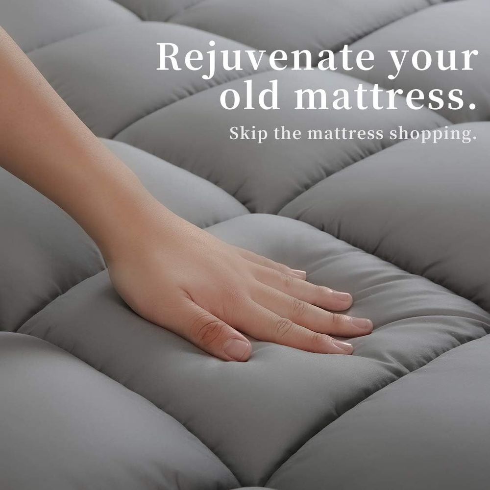COONP Full XL Mattress Topper, Extra Thick Pillowtop, Cooling Plush Mattress Pad Cover Bed Topper Protector with 8-21 Inch Deep Pocket