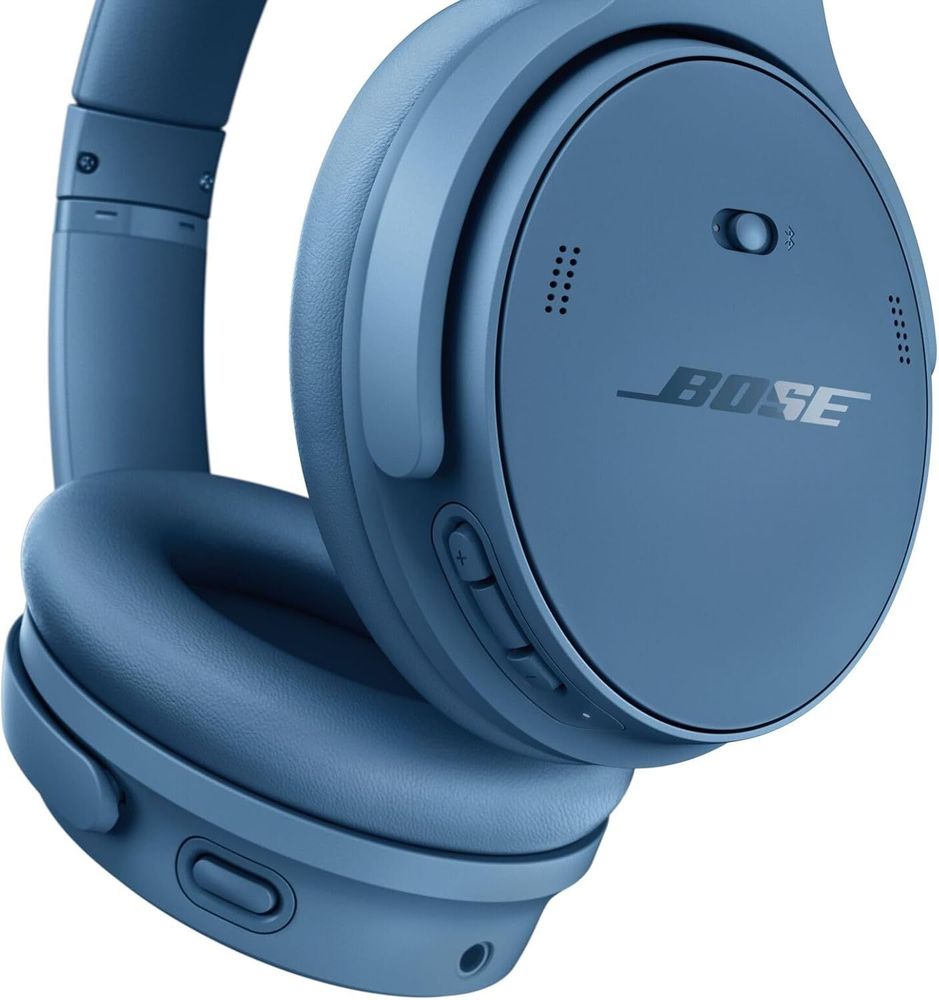 Bose QuietComfort Bluetooth Headphones, Wireless Headphones with Active Over Ear Noise Cancelling and Mic, Deep Bass, Up to 24 Hours of Playtime, Blue Dusk