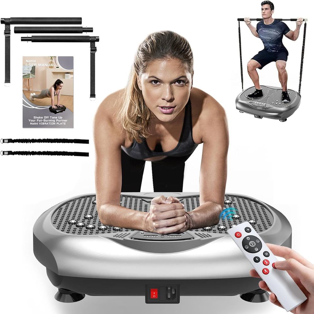 Vibration Plate Exercise Machine - Whole Body Workout Vibration Platform Lymphatic Drainage Machine for Weight Loss Home Fitness