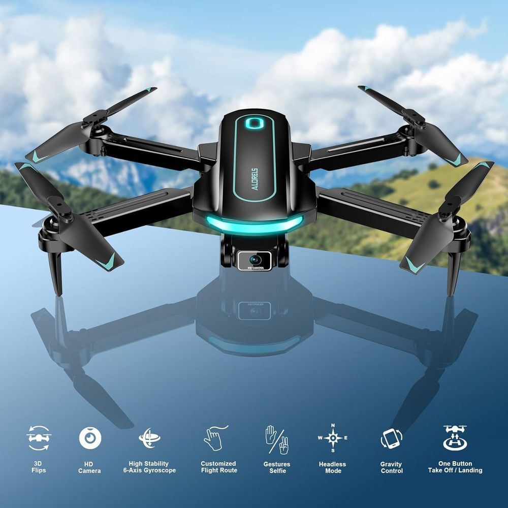 Drone with Camera, Drones for Adults and Beginners, 1080P HD FPV Foldable Mini Drones for Kids, with 2 Batteries, Carrying Case, Trajectory Flight, Gravity Control