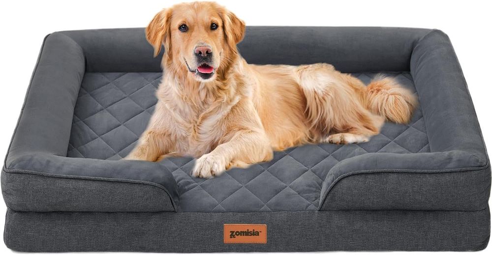 Orthopedic Dog Bed for Extra Large Dogs, Washable XL Dog Sofa Beds with Bolsters, Memory Foam XLarge Pet Bed with Removable Waterproof Cover & Nonskid Bottom