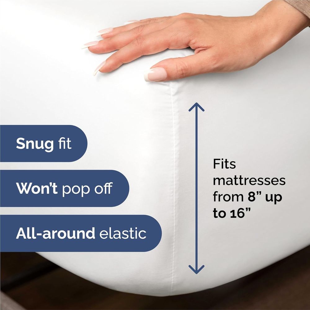 King Size 4 Piece Sheet Set - Comfy Breathable & Cooling Bed Sheets Set - Deep Pockets, Ultra-Soft and Wrinkle Free - White