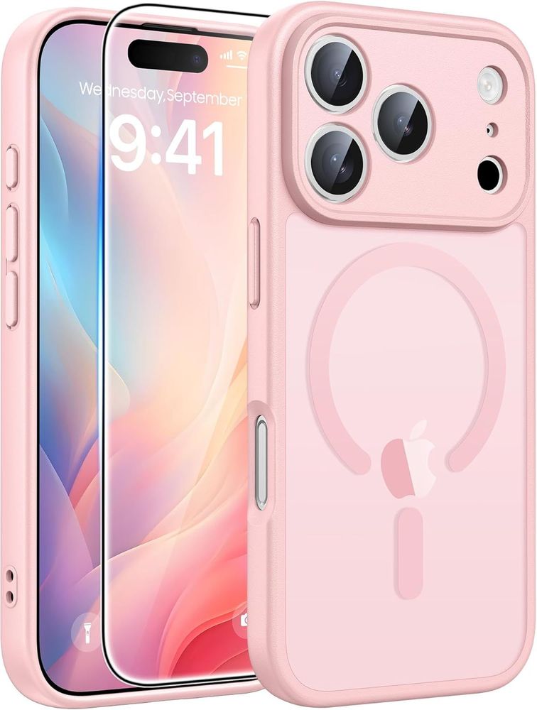 FNTCASE for iPhone 17 Pro Max Case: [Compatible with Magsafe] Translucent Matte Cases with [Full Camera Protection] [Screen Protector] Military Grade Shockproof Protective Phone Co