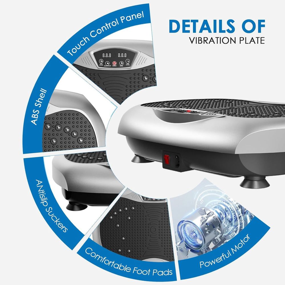 Vibration Plate Exercise Machine - Whole Body Workout Vibration Platform Lymphatic Drainage Machine for Weight Loss Home Fitness