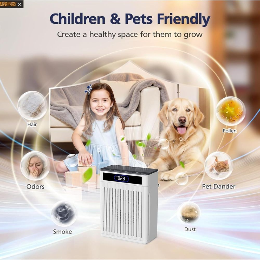 Air Purifiers for Home Large Room Up to 2000 Ft², HEPA Air purifier for Home Pets with Filter, Auto Mode, Timer, PM 2.5 Display Air Quality Sensor