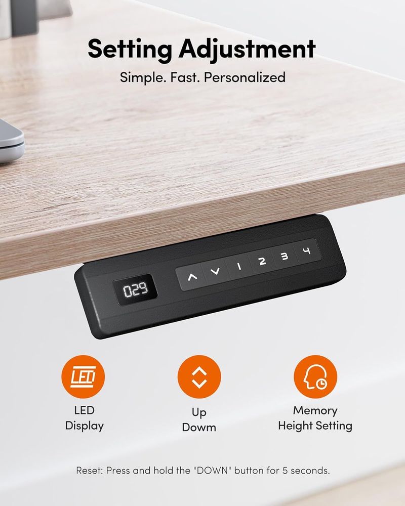 FEZIBO Standing Desk, 48 × 24 Inches Electric Height Adjustable, Sit and Stand Up, Computer Office Desk with Splice Board