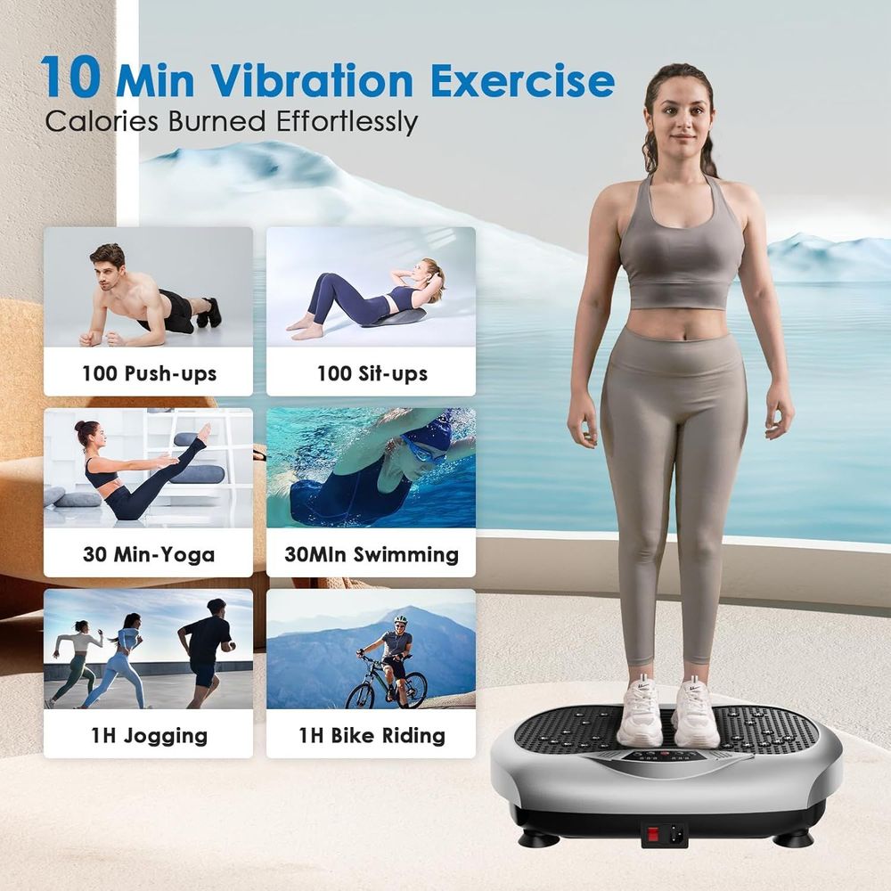 Vibration Plate Exercise Machine - Whole Body Workout Vibration Platform Lymphatic Drainage Machine for Weight Loss Home Fitness