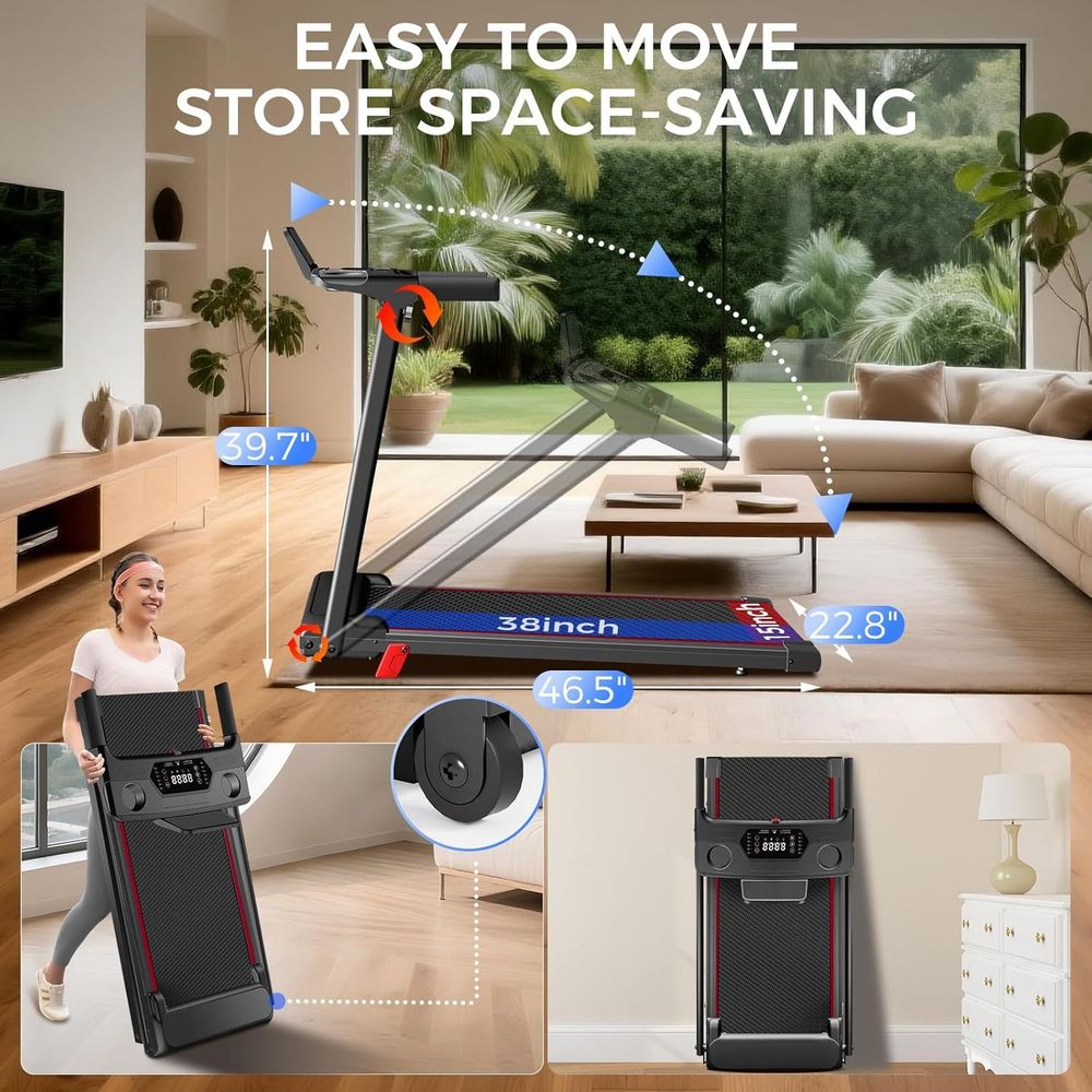 Treadmill with Incline 3-in-1 Portable Treadmills for Home Small, Incline Walking Pad Treadmill with Handle Bar, Walking Pad Foldable with 3.0HP Quiet Brushless
