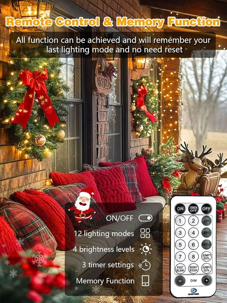 Voice Controlled Christmas Lights with Remote, 99 FT 300 LED String Lights Indoor Outdoor with 12 Modes 3 Timers, Dimmable Twinkle Light