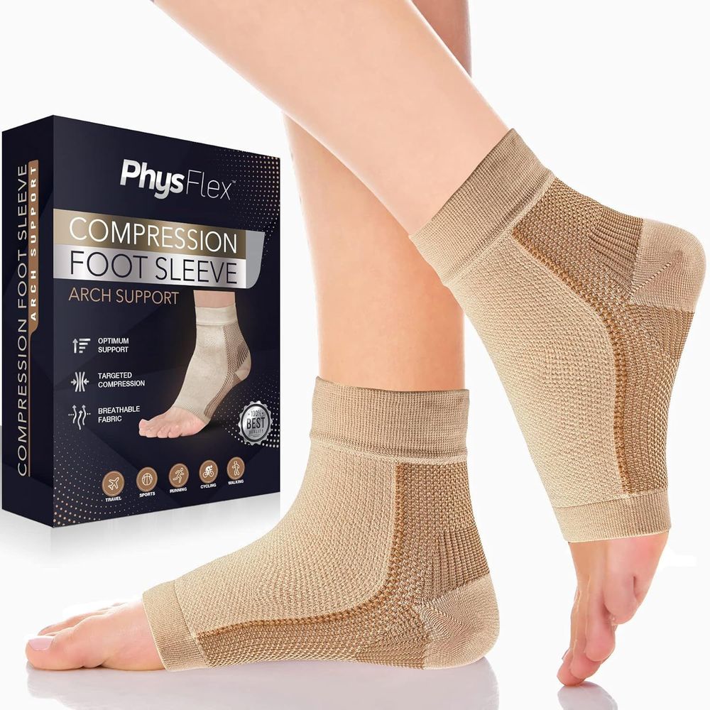 Compression Socks 20-30mmHg for Plantar Fasciitis, Achilles Tendonitis Relief (1 Pair) - Ankle Compression Sleeve for Heel Spurs, Foot Swelling & Fatigue