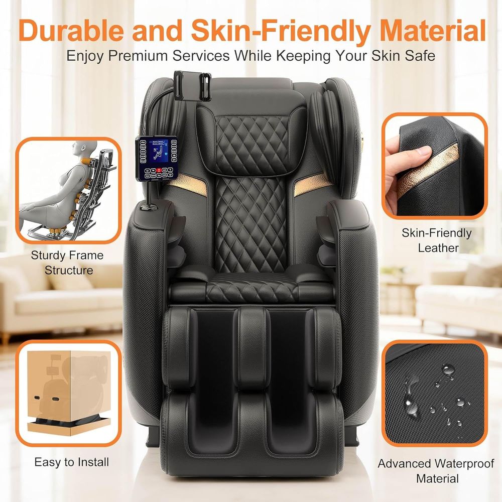 Upgraded Massage Chair Full Body, Zero Gravity Recliner with Heat, 10 Fix Points, Bluetooth, Touch Screen, Footrest, Shiatsu Massage Chair Full Body 