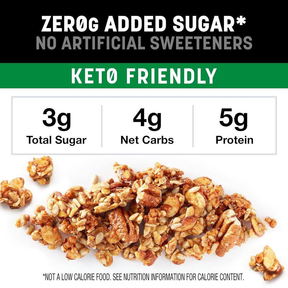 KIND Zero Added Sugar Granola, Apple Cinnamon Nut, Healthy Snacks, Good Source of Fiber, Gluten Free, Low Sugar, 5g Protein, 5 Count