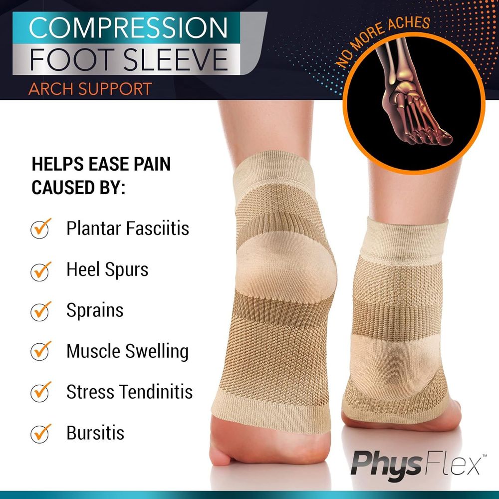 Compression Socks 20-30mmHg for Plantar Fasciitis, Achilles Tendonitis Relief (1 Pair) - Ankle Compression Sleeve for Heel Spurs, Foot Swelling & Fatigue