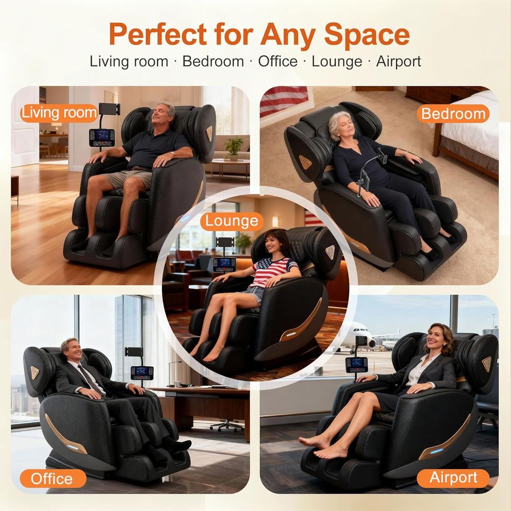 Upgraded Massage Chair Full Body, Zero Gravity Recliner with Heat, 10 Fix Points, Bluetooth, Touch Screen, Footrest, Shiatsu Massage Chair Full Body 