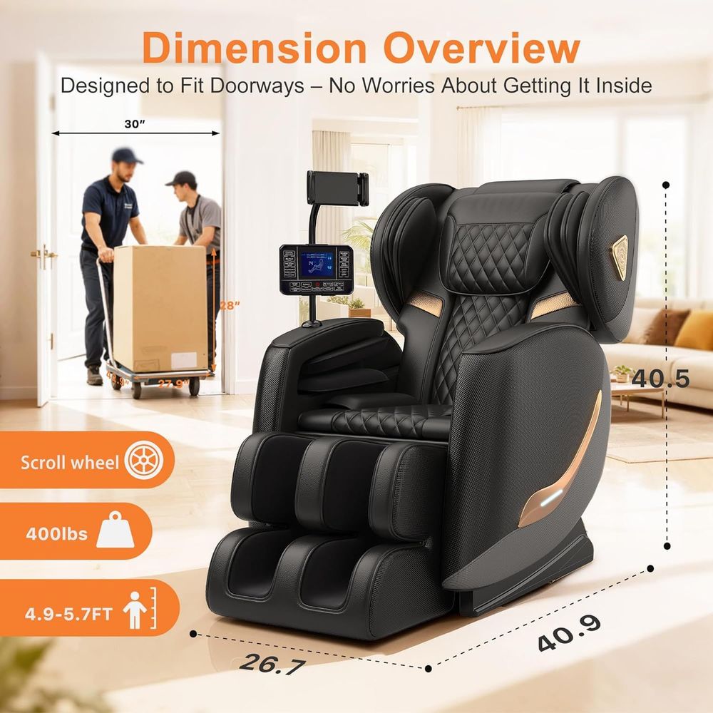 Upgraded Massage Chair Full Body, Zero Gravity Recliner with Heat, 10 Fix Points, Bluetooth, Touch Screen, Footrest, Shiatsu Massage Chair Full Body 