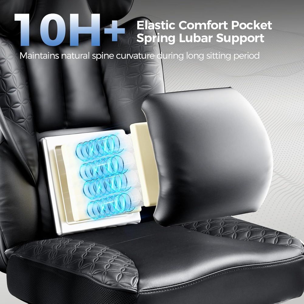 GTRACING Big and Tall Gaming Chair 400lbs Heavy Duty Office Chair with Foot Rest & Ergonomic Pocket Spring Lumbar Support, High Back 3D Saddle Shaped Cushion for Back Pain Relief