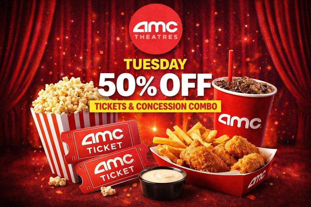 AMC Theatres Tuesday 50% Off Tickets & Concession Combo