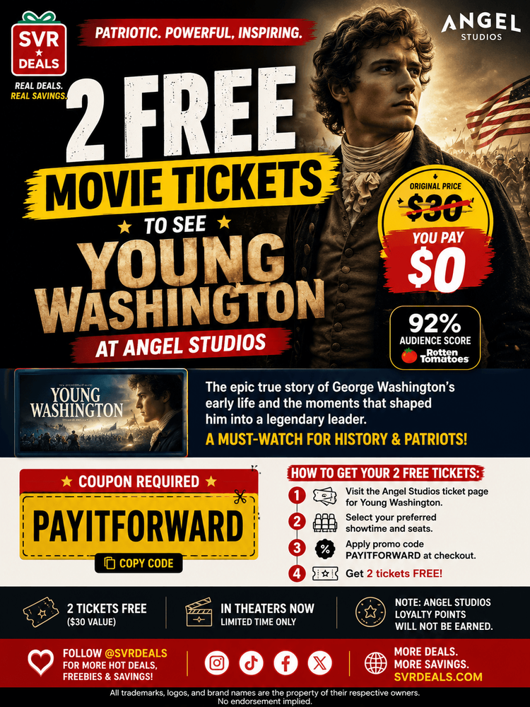 2 Free Movie Tickets to Young Washington at Angel Studios
