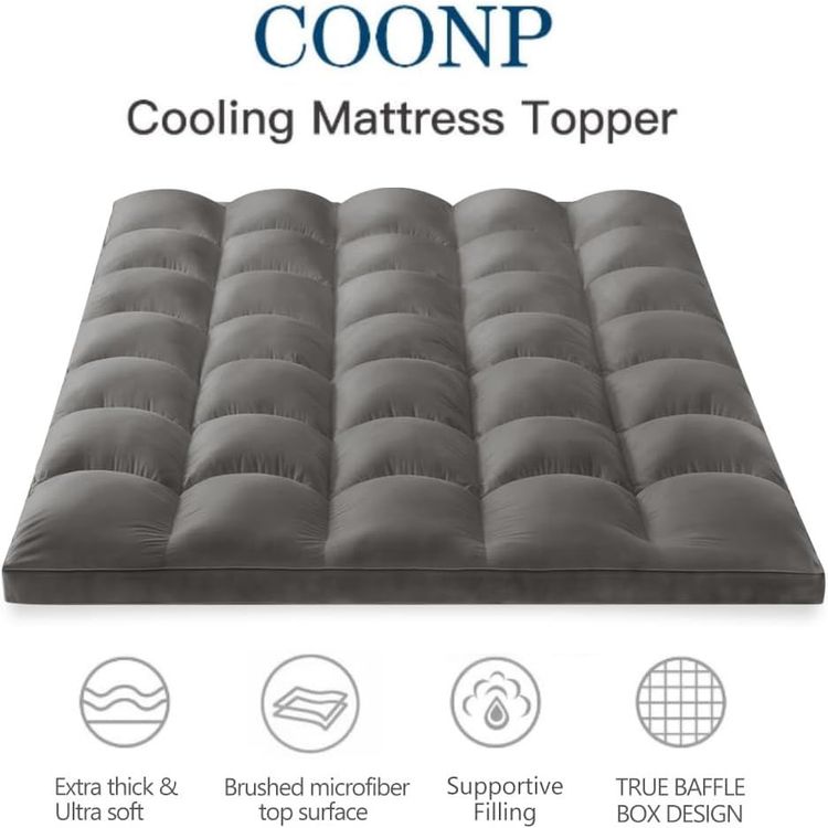 COONP Full XL Mattress Topper, Extra Thick Pillowtop, Cooling Plush Mattress Pad Cover Bed Topper Protector with 8-21 Inch Deep Pocket